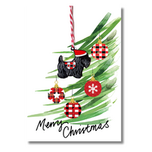 Load image into Gallery viewer, Christmas Scottie Enamel Keepsake Charm Card