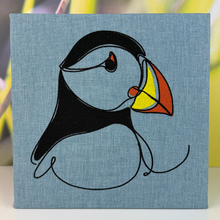 Load image into Gallery viewer, Puffin Embroidered Canvas
