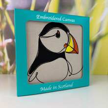 Load image into Gallery viewer, Puffin Embroidered Canvas