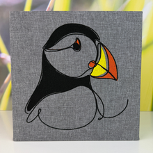 Load image into Gallery viewer, Puffin Embroidered Canvas