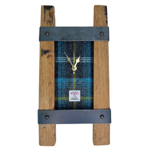 Load image into Gallery viewer, Wooden Clock Gift with Harris Tweed Clock Face and metal border