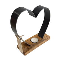 Load image into Gallery viewer, Medium Whisky Barrel Heart Tealight Holder