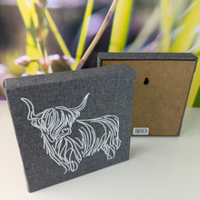 Load image into Gallery viewer, Highland Cow Embroidered Canvas