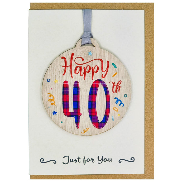 Happy 40th Birthday Card with Gift