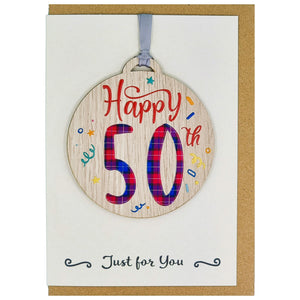 Happy 50th Birthday Card with Gift