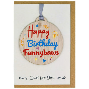 Happy Birthday Fannybaws Card with Gift