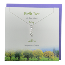 Load image into Gallery viewer, May Birth Tree Willow silver necklace | The Silver Studio Scotland