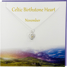 Load image into Gallery viewer, November Celtic Birthstone Citrine crystal necklace | The Silver Studio Scotland