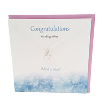 Load image into Gallery viewer, Congratulations silver star pendant | The Silver Studio Scotland