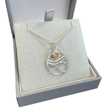 Load image into Gallery viewer, Highland Sunset Sterling Silver pendant featuring a champagne crystal from Glenna Jewellery.