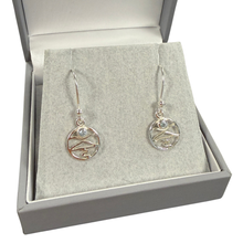 Load image into Gallery viewer, Misty Isle Sterling Silver drop earrings featuring a light blue crystal from Glenna Jewellery.