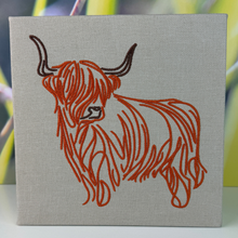 Load image into Gallery viewer, Highland Cow Embroidered Canvas