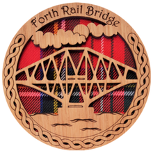Load image into Gallery viewer, Wooden Mug Coaster with Fourth Rail Bridge Design
