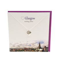 Load image into Gallery viewer, Love Glasgow silver heart necklace | The Silver Studio Scotland