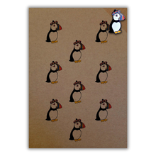 Load image into Gallery viewer, Puffin Eco Kraft Card with removable enamel pin badge