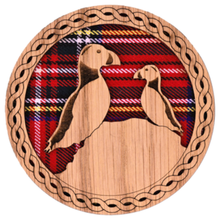 Load image into Gallery viewer, Wooden Mug Coaster with design of two Puffins