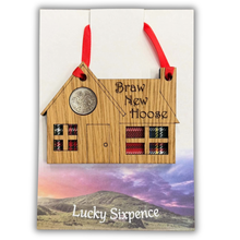 Load image into Gallery viewer, New House Gift Wooden Wall Plaque with Lucky Sixpence
