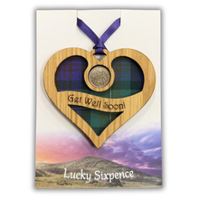 Load image into Gallery viewer, Lucky Sixpence Scottish Gift Idea that says 'Get Well Soon'