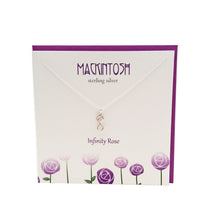 Load image into Gallery viewer, Mackintosh Inspired Infinity Rose silver necklace | The Silver Studio Scotland