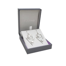 Load image into Gallery viewer, Sweetheart Long Drop Silver Earrings| Glenna Jewellery Scotland