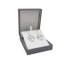Load image into Gallery viewer, Sweetheart Drop Silver Earrings Medium | Glenna Jewellery Scotland