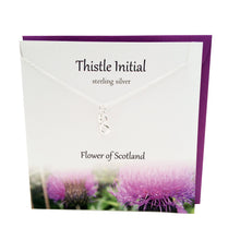 Load image into Gallery viewer, Thistle Initial 'B' silver necklace | The Silver Studio Scotland