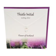 Load image into Gallery viewer, Thistle Initial 'C' silver necklace | The Silver Studio Scotland