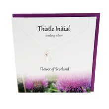 Load image into Gallery viewer, Thistle Initial 'D' silver necklace | The Silver Studio Scotland