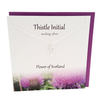 Load image into Gallery viewer, Thistle Initial 'G' silver necklace | The Silver Studio Scotland