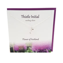 Load image into Gallery viewer, Thistle Initial 'J' silver necklace | The Silver Studio Scotland