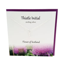 Load image into Gallery viewer, Thistle Initial 'L' silver necklace | The Silver Studio Scotland
