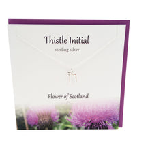 Load image into Gallery viewer, Thistle Initial 'M' silver necklace | The Silver Studio Scotland