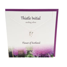 Load image into Gallery viewer, Thistle Initial 'N' silver necklace | The Silver Studio Scotland