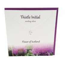 Load image into Gallery viewer, Thistle Initial 'P' silver necklace | The Silver Studio Scotland