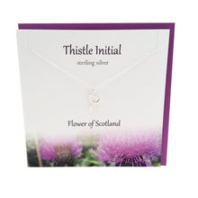Load image into Gallery viewer, Thistle Initial 'R' silver necklace | The Silver Studio Scotland