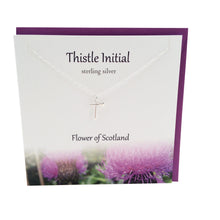 Load image into Gallery viewer, Thistle Initial 'T' silver necklace | The Silver Studio Scotland