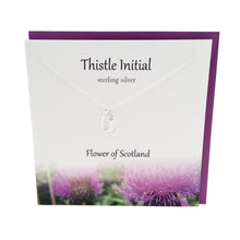 Load image into Gallery viewer, Thistle Initial 'U' silver necklace | The Silver Studio Scotland