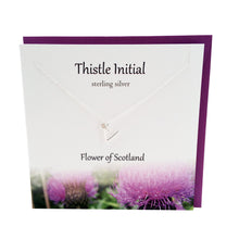 Load image into Gallery viewer, Thistle Initial 'V' silver necklace | The Silver Studio Scotland