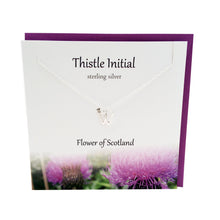 Load image into Gallery viewer, Thistle Initial 'W' silver necklace | The Silver Studio Scotland