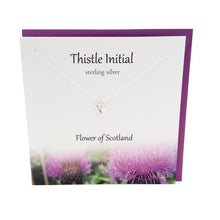 Load image into Gallery viewer, Thistle Initial 'Y' silver necklace | The Silver Studio Scotland