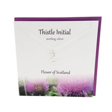 Load image into Gallery viewer, Thistle Initial 'Z' silver necklace | The Silver Studio Scotland