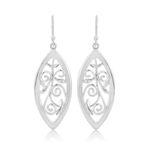 Load image into Gallery viewer, Scottish Woodland Garden silver long drop earrings | Glenna Jewellery