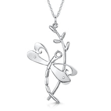 Load image into Gallery viewer, Dragonfly on branch silver pendant| Glenna Jewellery Scotland