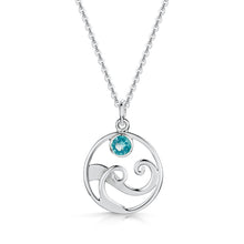Load image into Gallery viewer, Scottish Coast Silver Necklace with Blue Crystal