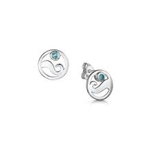 Load image into Gallery viewer, Scottish Coast Blue Crystal Silver Studs