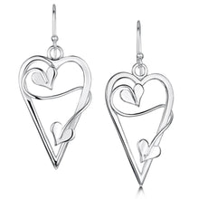 Load image into Gallery viewer, Sweetheart Long Drop Silver Earrings| Glenna Jewellery Scotland