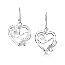 Load image into Gallery viewer, Sweetheart Drop Silver Earrings Medium | Glenna Jewellery Scotland