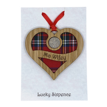 Load image into Gallery viewer, Lucky Sixpence Heart Wall Plaque For Wifey