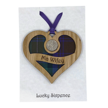 Load image into Gallery viewer, Lucky Sixpence Heart Wall Plaque For Wifey