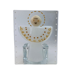 Angel Fused Glass Candle Holder